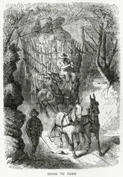 Yendo a la Ciudad, ilustración para una historia destacada, Una Comunidad de Marginados, de Appletons Journal, 23 de marzo de 1872